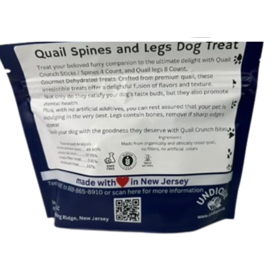 Organically Fed Quail Crunch Sticks and Legs - Healthy and Delicious Treat for Pets - Doot's Pet LLC Collars For A Cause