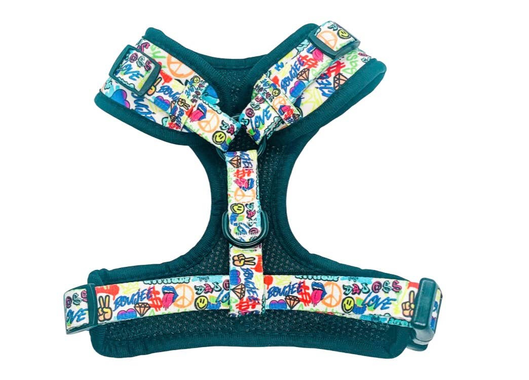 Mina + Pup - Colorful Graffiti Edition Adjustable Dog and Cat Harness