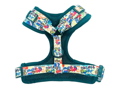 Mina + Pup - Colorful Graffiti Edition Adjustable Dog and Cat Harness