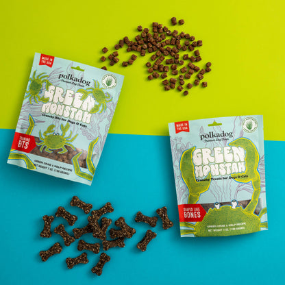 Polkadog Green Monstah Bone Shaped Crunchy Dog & Cat Treats