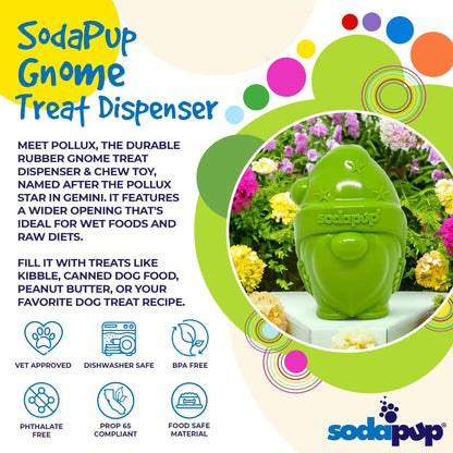 SodaPup - Gnome Durable PUP-X Synthetic Rubber Treat Dispenser - Gnome Treat Dispenser
