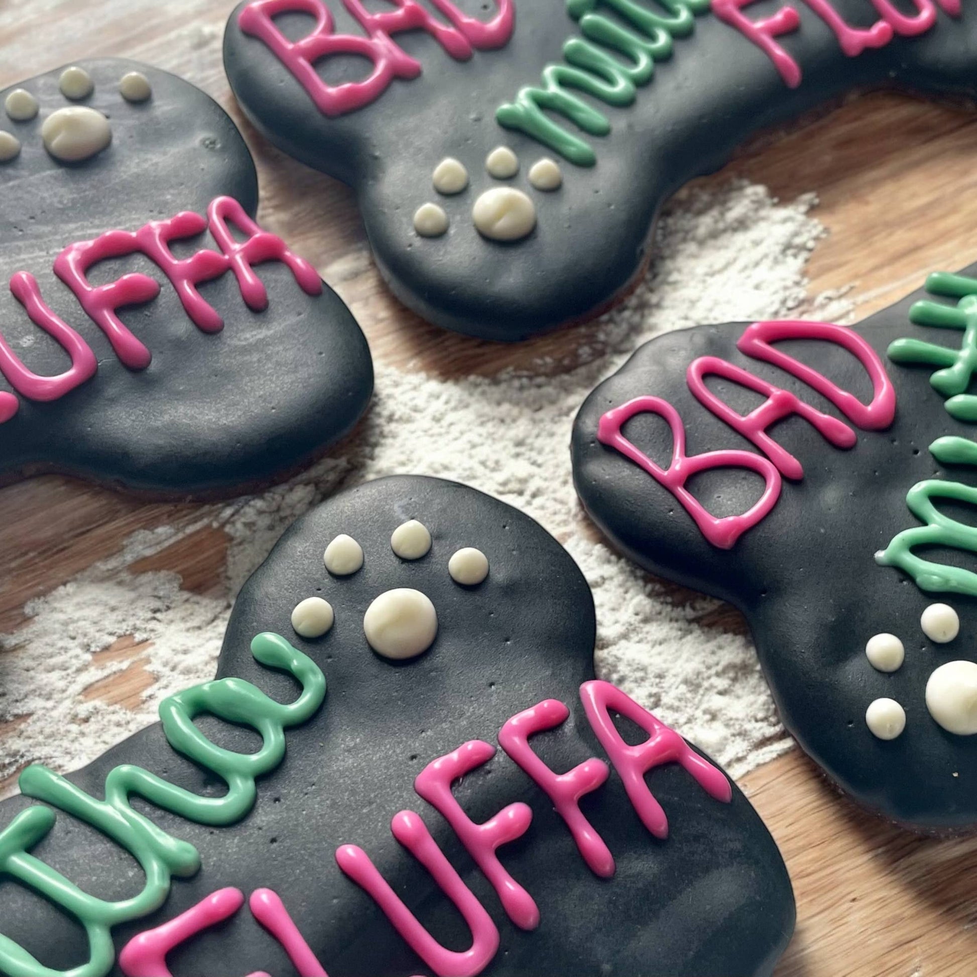 YumYum4DOGS - 6 inch BAD MUTTHA FLUFFA Bone dog treat- Single - Doot's Pet LLC Collars For A Cause