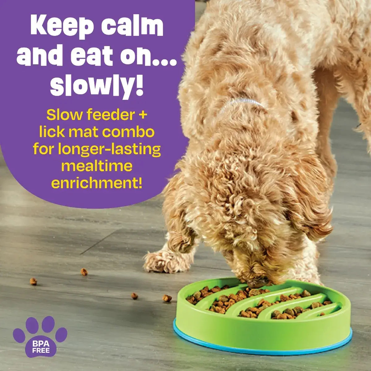 Hunger for Words and Brightkins - Brightkins™ Circle Slow Feeder & Lick Mat