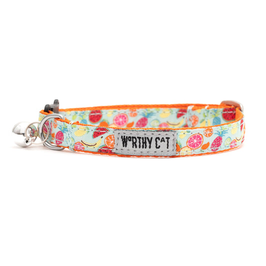 The Worthy Dog - Tutti Frutti Cat Collar - Blue / One Size Fits Most