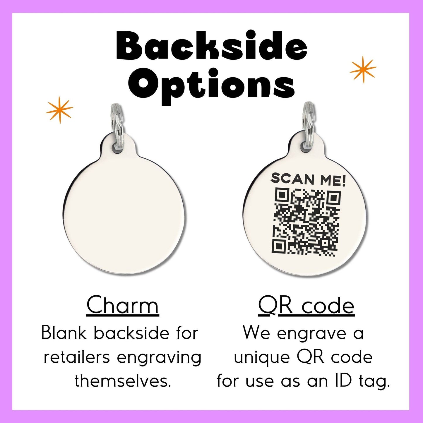 Bad Tags - Dog ID Tag Personalized QR Code - Little Miss Wiggle Butt  - Engraved QR Code / Large 1.25"