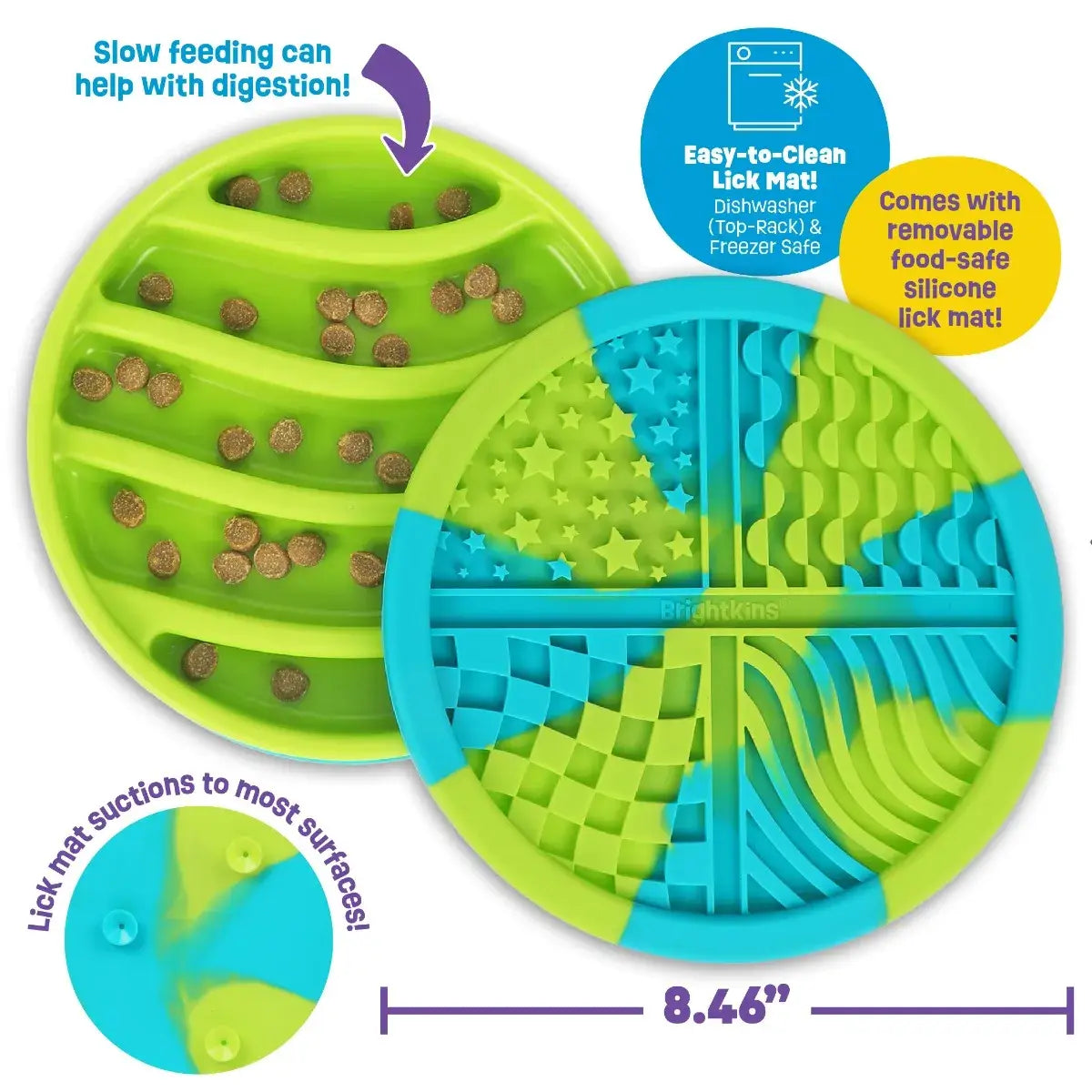 Hunger for Words and Brightkins - Brightkins™ Circle Slow Feeder & Lick Mat