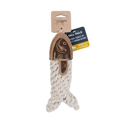 Tall Tails - Natural Leather Crunch Fish Rope Dog Toy