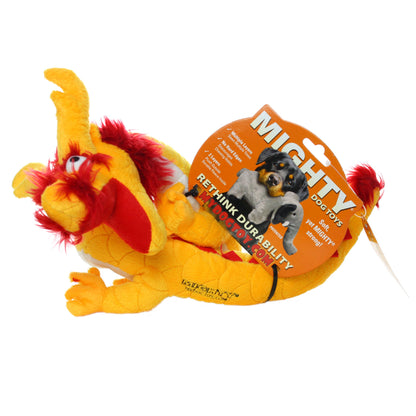 Tuffy Dog Toys - VIP Products - Mighty Dragon - Yellow, Plush, Squeaky Dog Toy