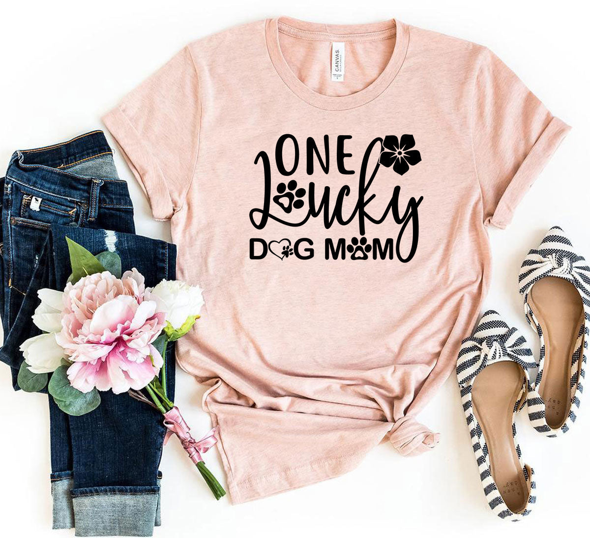 One Lucky Dog Mom T-Shirt