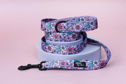 Dizzy Dog Collars - Lilac Floral | Dog Leash | Dog Lead - Large Lead (2.5cm x 152cm)
