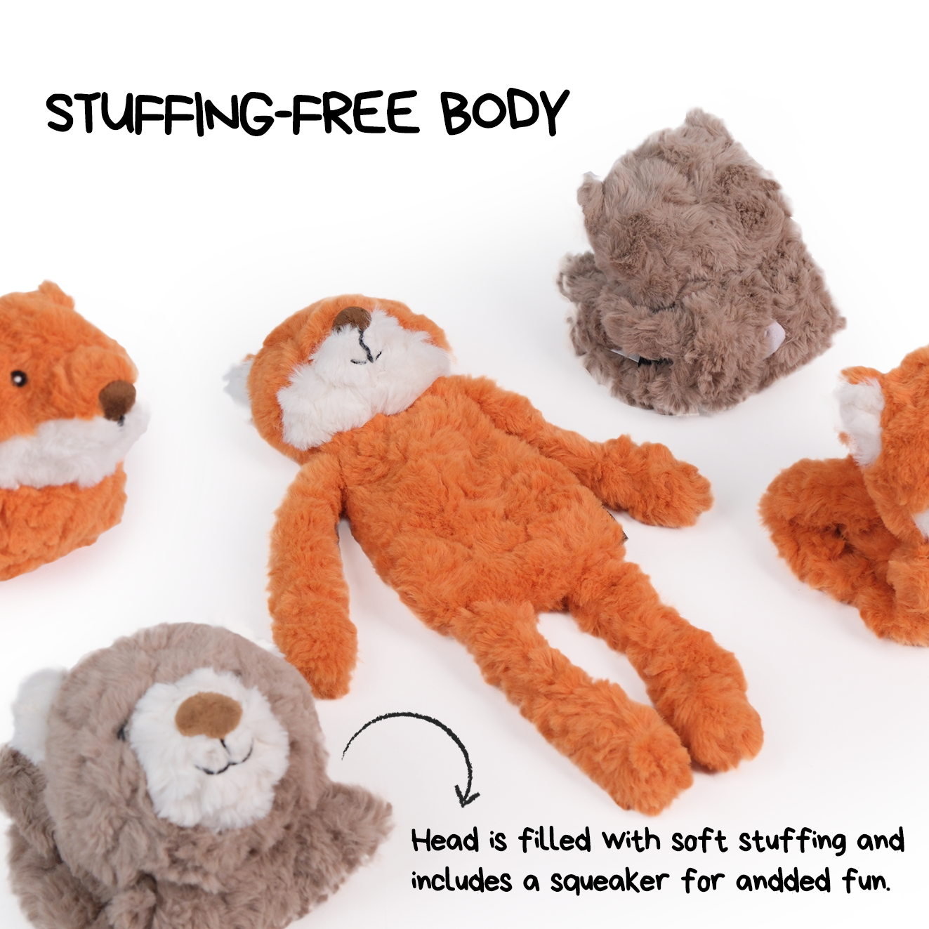 CHEWFFON - CHEWFFON Fox Puzzle Plush Dog Toy – Squeaky, Crinkle & Treat - Doot's Pet LLC Collars For A Cause