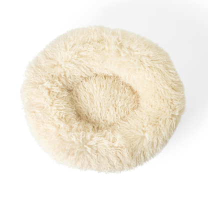 PupPouf™ Luxe Faux Fur Donut Dog Bed - Plush Sheep Ivory - Doot's Pet LLC Collars For A Cause