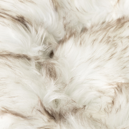 PupPouf™ Faux Fur Donut Dog Bed - White with Brown Accents - Doot's Pet LLC Collars For A Cause