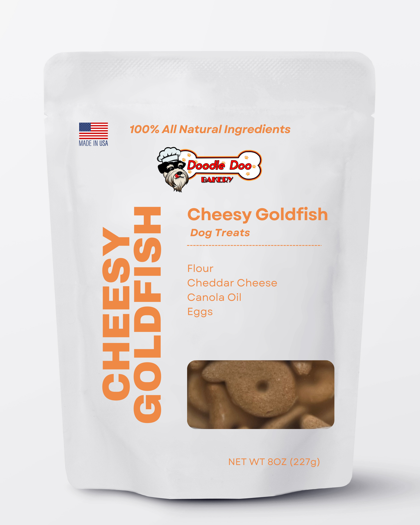 Homemade Dog Treats - Cheesy Goldfish 1/2lb 🐶 - Doot's Pet LLC Collars For A Cause