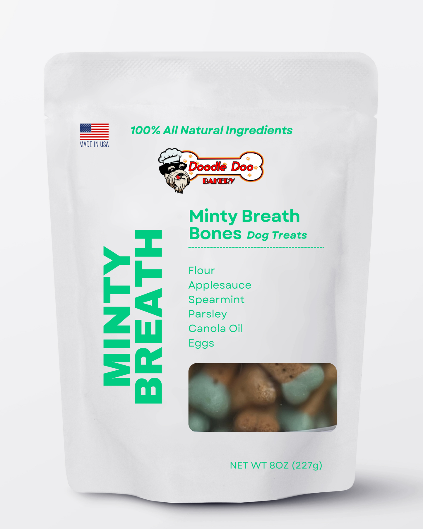🍃Homemade Dog Treats - Minty Breath Blend Dog Snacks 1/2lb. - Doot's Pet LLC Collars For A Cause