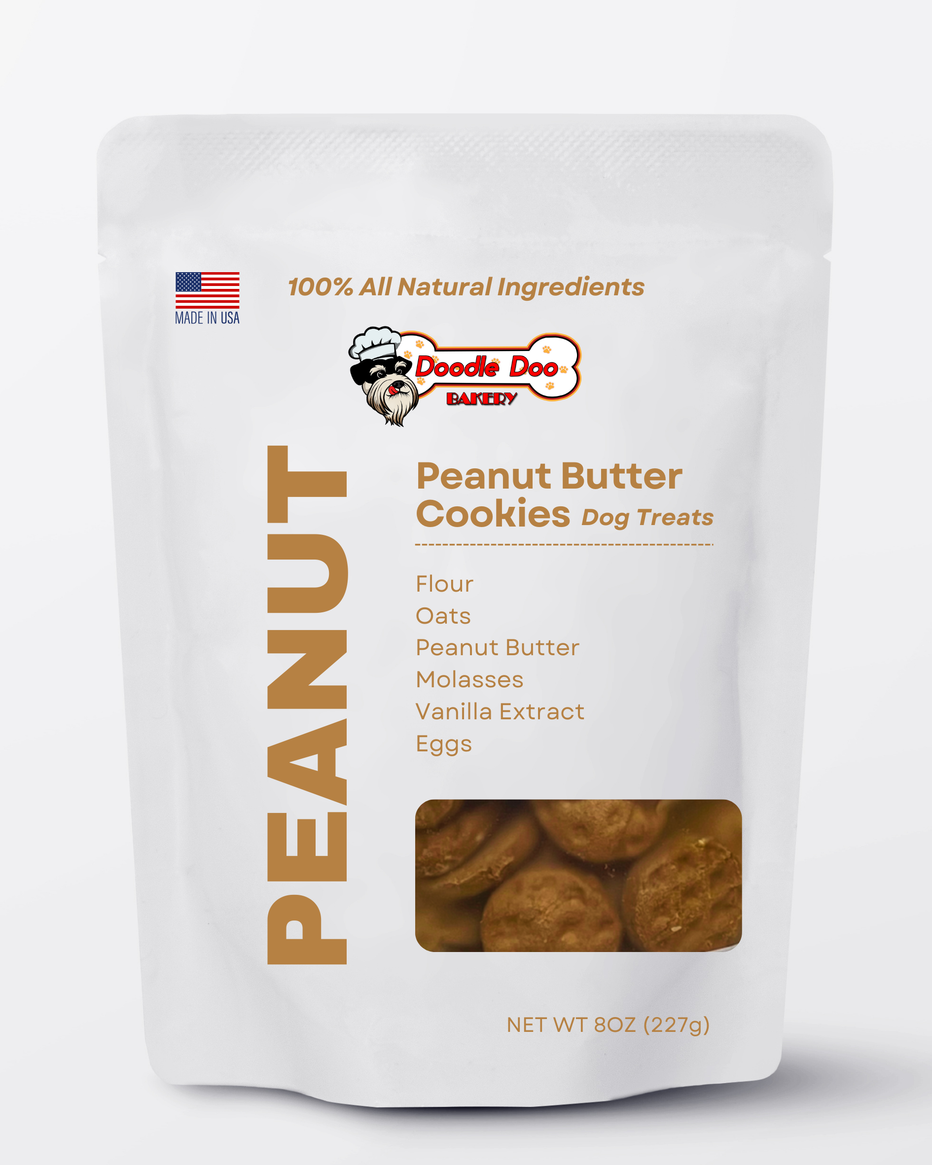 Homemade Dog Treats - 🥜 Peanut Butter Cookies Treat 1/2lb - Doot's Pet LLC Collars For A Cause