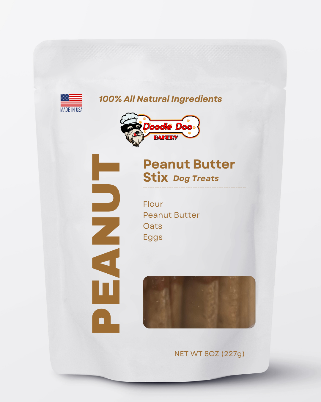 🥜 Homemade Dog Treats - Peanut Butter Stix Treat 1/2lb - Doot's Pet LLC Collars For A Cause