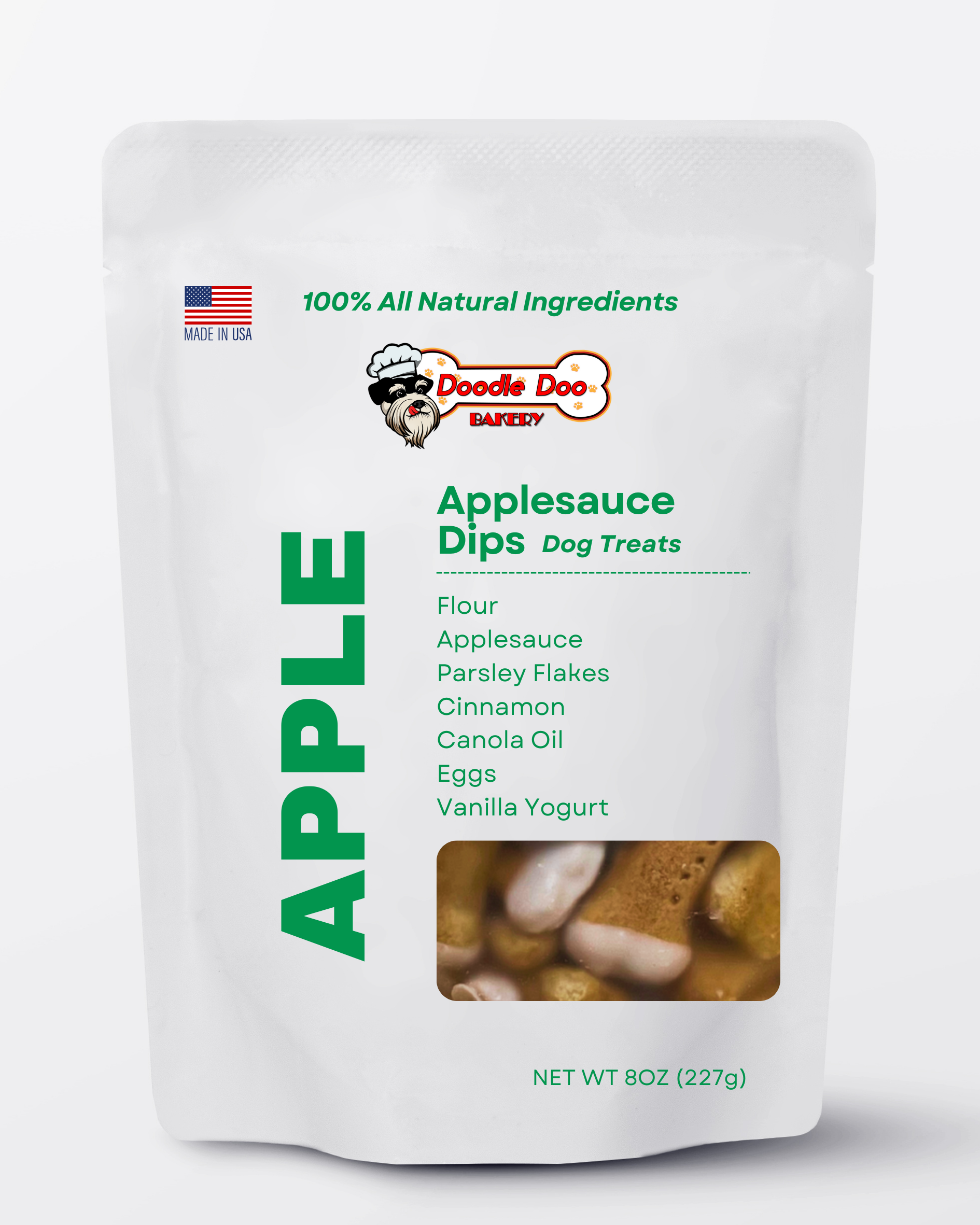 Homemade Dog Treats - 🍏 Applesauce Dips Treat 1/2lb 🍦 - Doot's Pet LLC Collars For A Cause