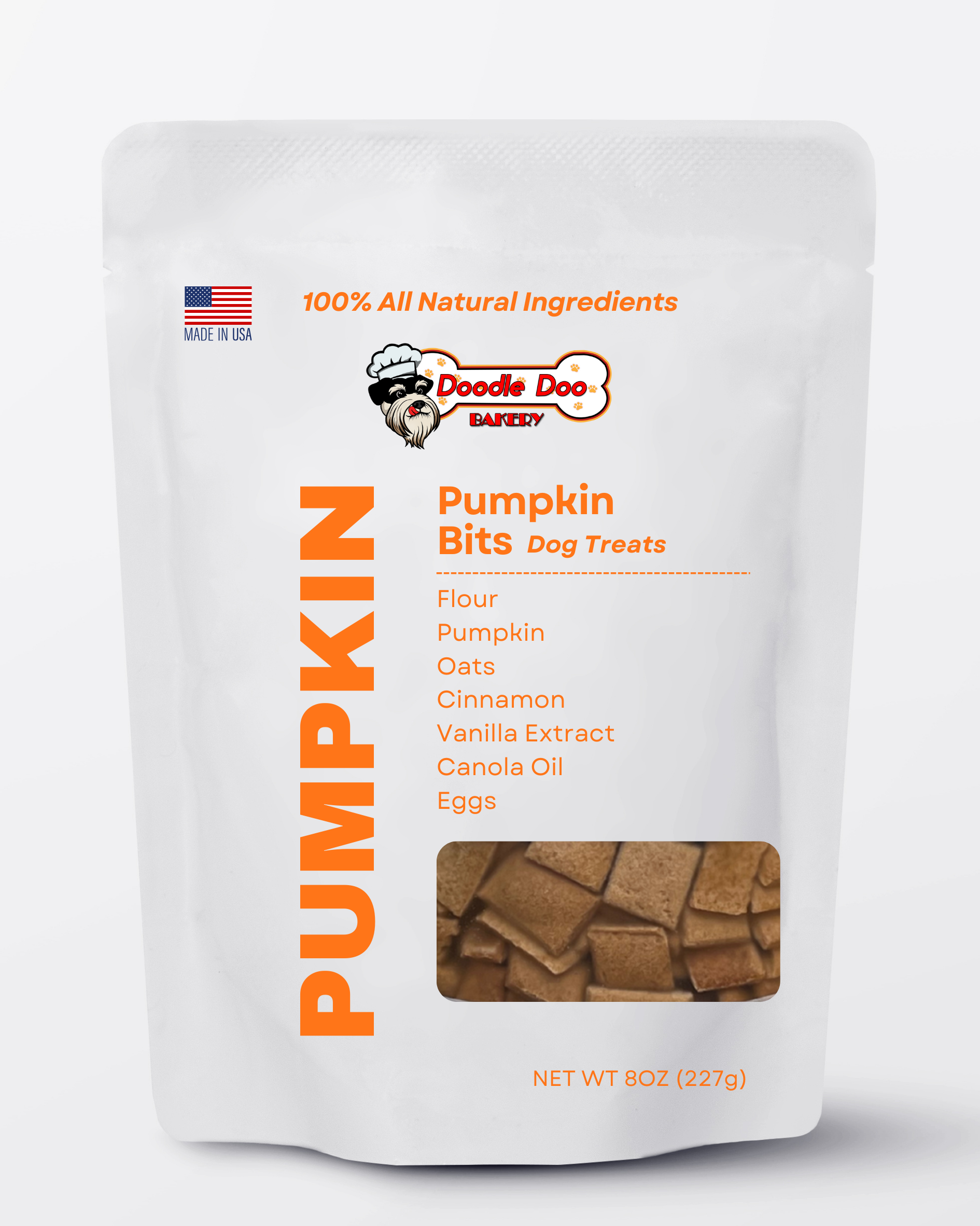 Homemade Dog Treats - 🎃 Pumpkin Bits Dog Biscuits 1/2lb - Doot's Pet LLC Collars For A Cause