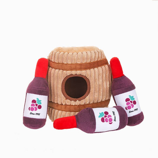 Hugsmart Products Inc - HugSmart Pet -Food Party  | Wine Barrel - Interactive Toy
