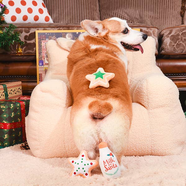 Hugsmart Products Inc - HugSmart Pet - Happy Woofmas | Milk & Cookies - Plush Toy