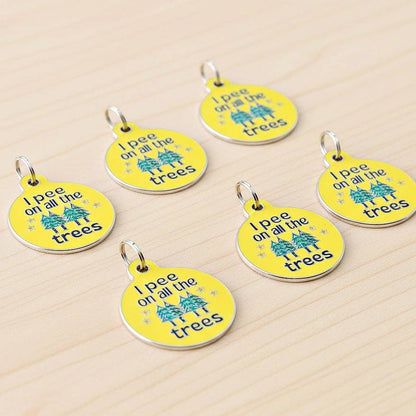 Bad Tags - Camping Dog Tag with Personalized QR Code - Pee on Trees - Large / Engraved QR Code