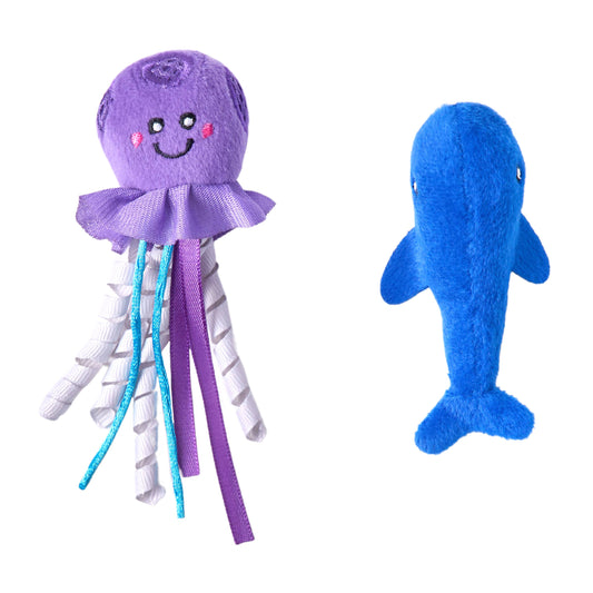 ZippyPaws - ZippyClaws® Mesh Mates 2-Pack - Jellyfish and Whale