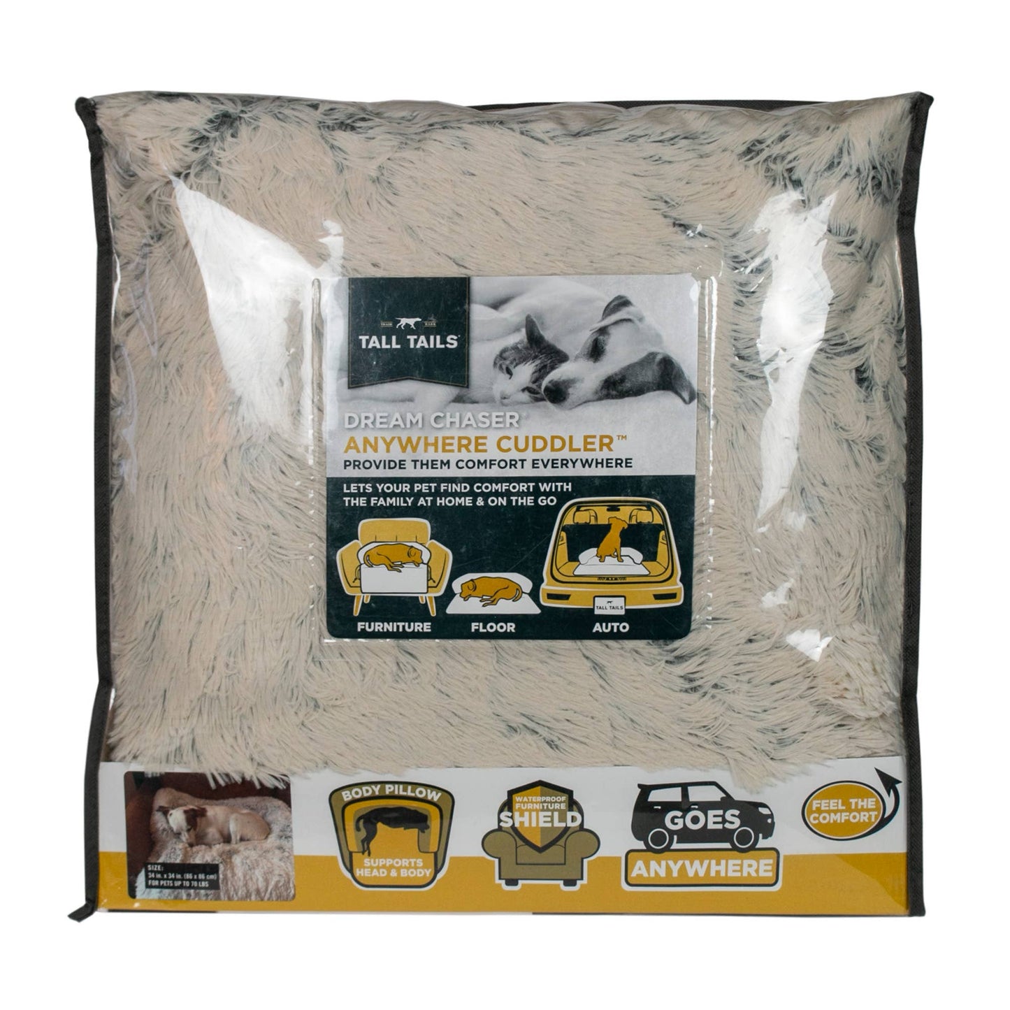 Tall Tails - Khaki Anywhere Cuddler Dog Bed