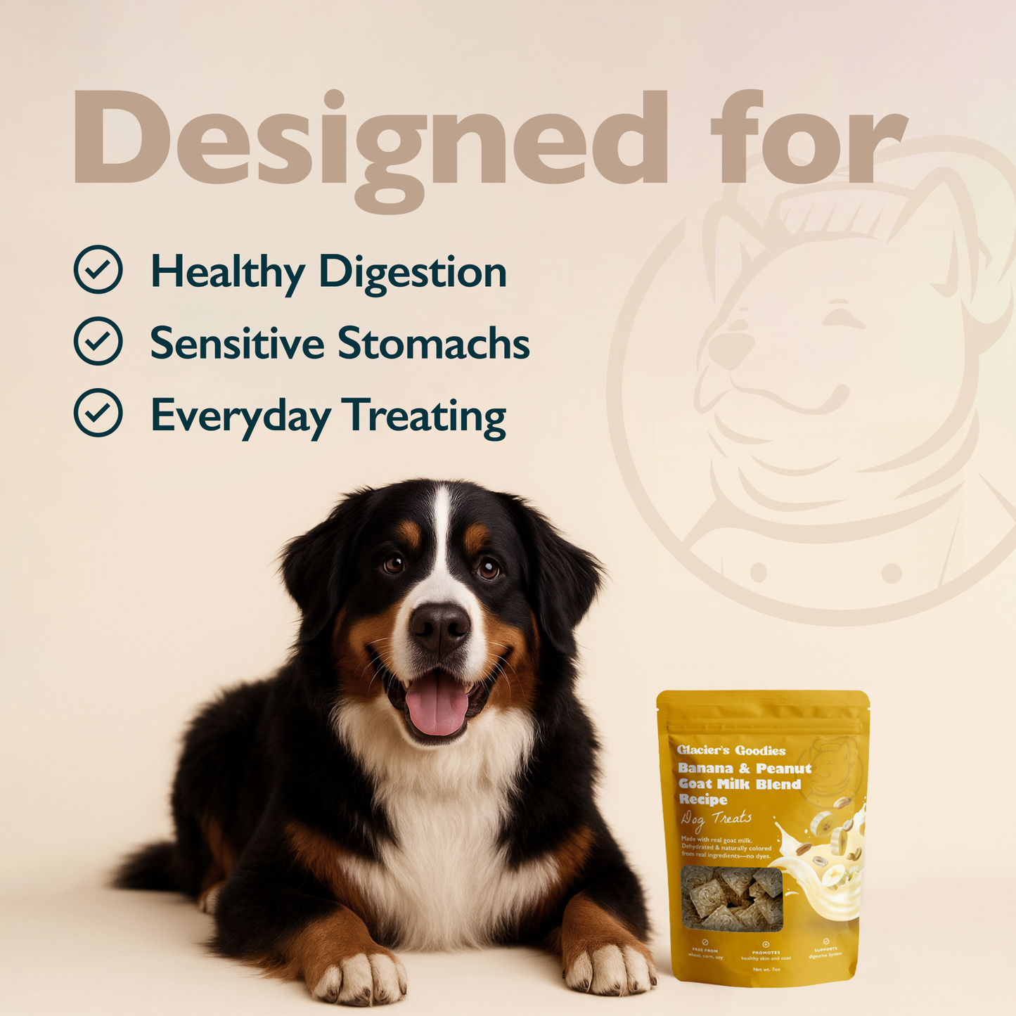 Glacier's Goodies - Goat Milk Dog Treats – Banana & Peanut (7oz)