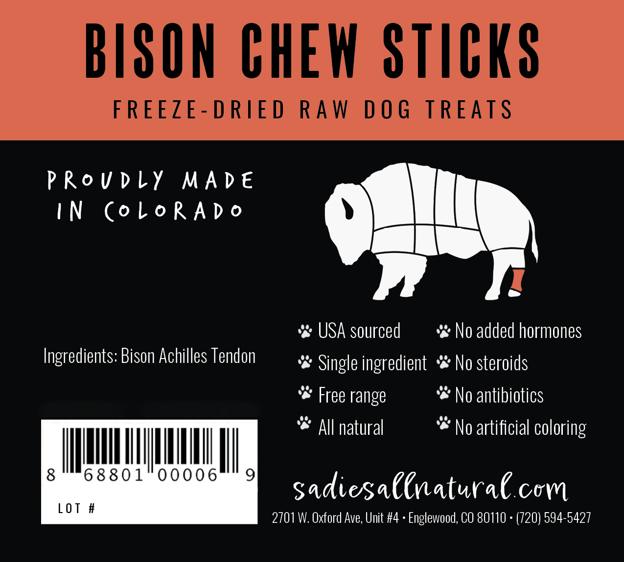 Doot's Chew Bar- BISON Chew Sticks