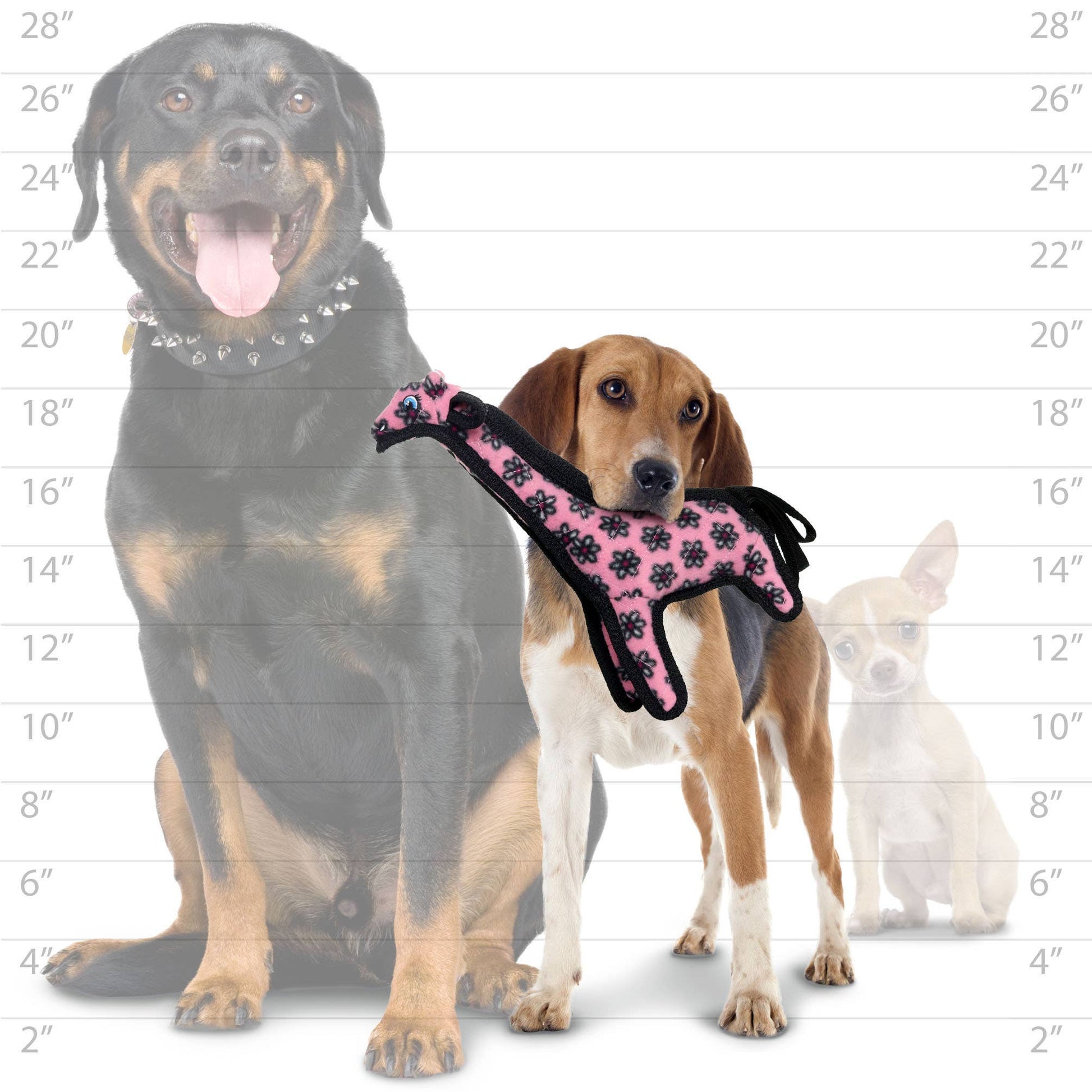 Tuffy Dog Toys - VIP Products - Tuffy Jr Zoo Giraffe Pink, Durable, Squeaky Dog Toy - Doot's Pet LLC Collars For A Cause