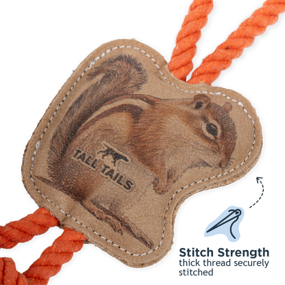 Tall Tails - Natural Leather Chipmunk Tug Dog Toy