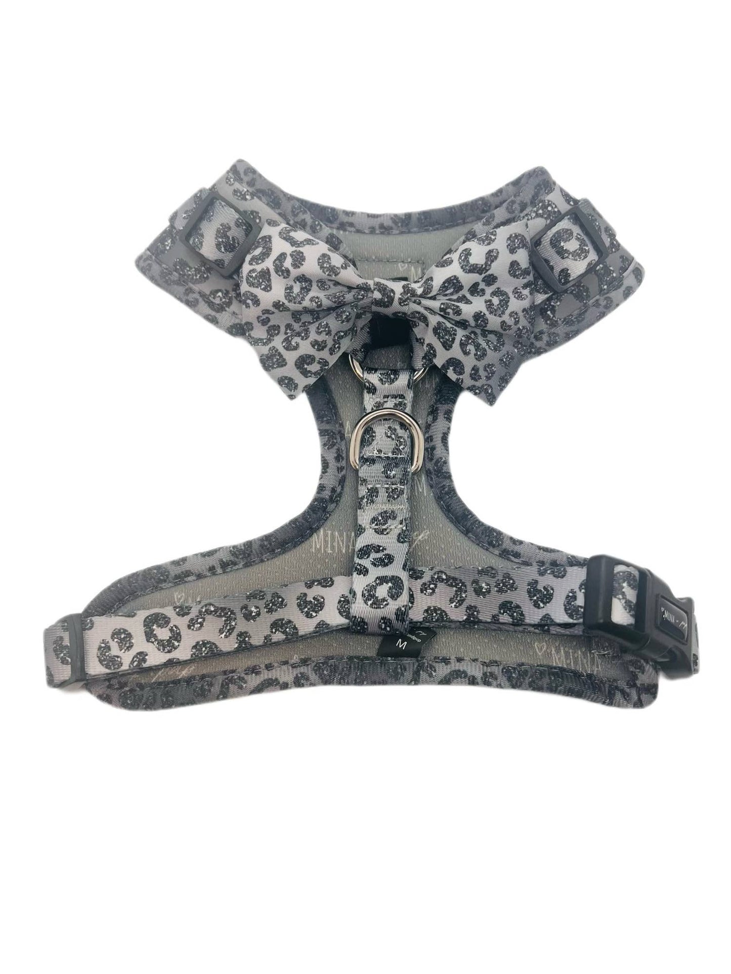 Mina + Pup - YOU’RE SO GLAM ADJUSTABLE SILVER OMBRE DOG CAT HARNESS - XXS