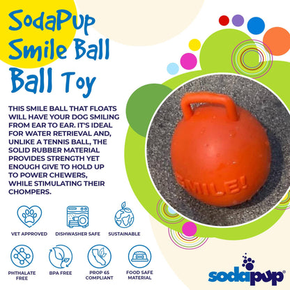 SodaPup - Smile Ball Durable Synthetic Rubber Chew & Retrievning Ball