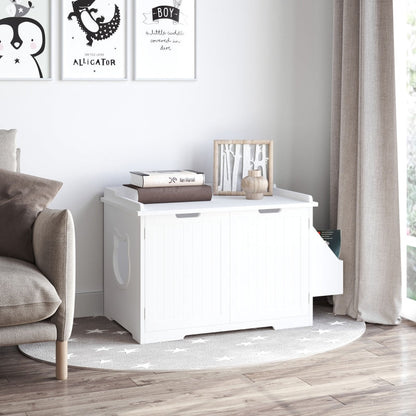 Cat Litter Box Nightstand End Table Enclosure