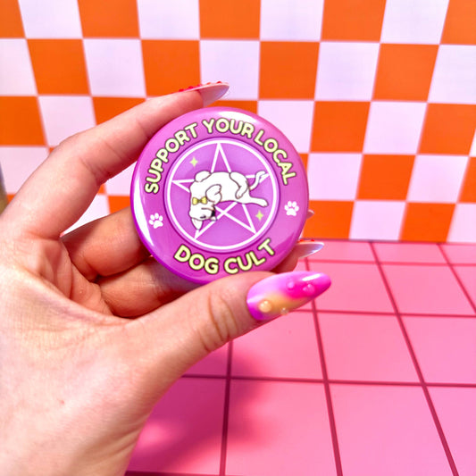Stickers X Ashley Bexar - Funny Dogs Dog Mom Witchy Button Pin Pinback Button - Mini: 1.25"
