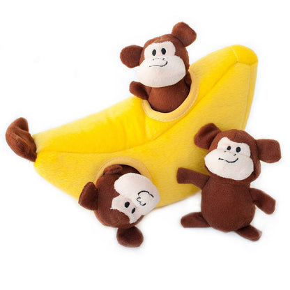ZippyPaws - Zippy Burrow - Monkey 'n Banana - Dog Toy