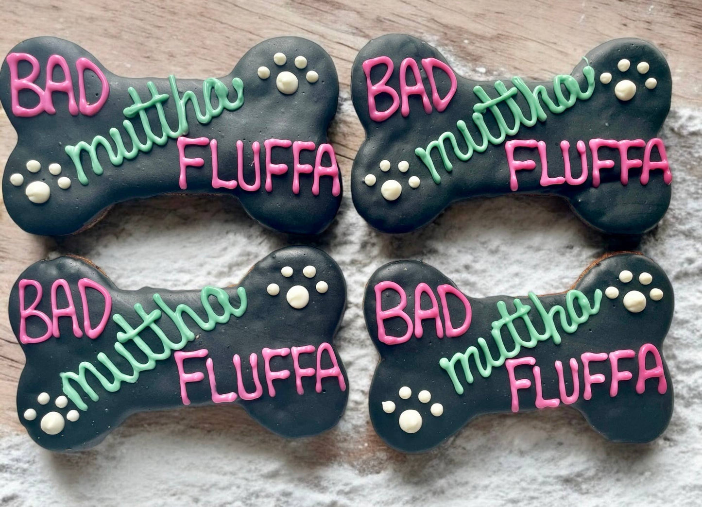 YumYum4DOGS - 6 inch BAD MUTTHA FLUFFA Bone dog treat- Single - Doot's Pet LLC Collars For A Cause