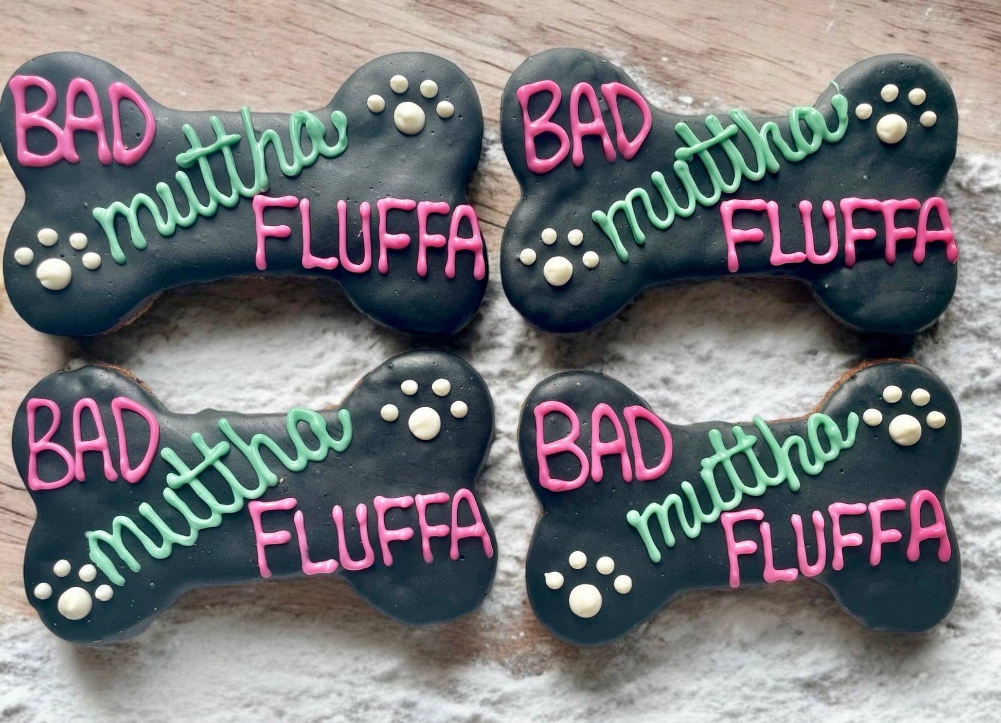 YumYum4DOGS - 6 inch BAD MUTTHA FLUFFA Bone dog treat- Single - Doot's Pet LLC Collars For A Cause