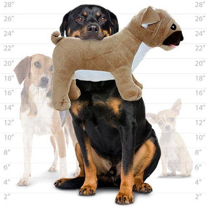 Tuffy Dog Toys - VIP Products - Mighty Farm Pug, Plush, Squeaky Dog Toy