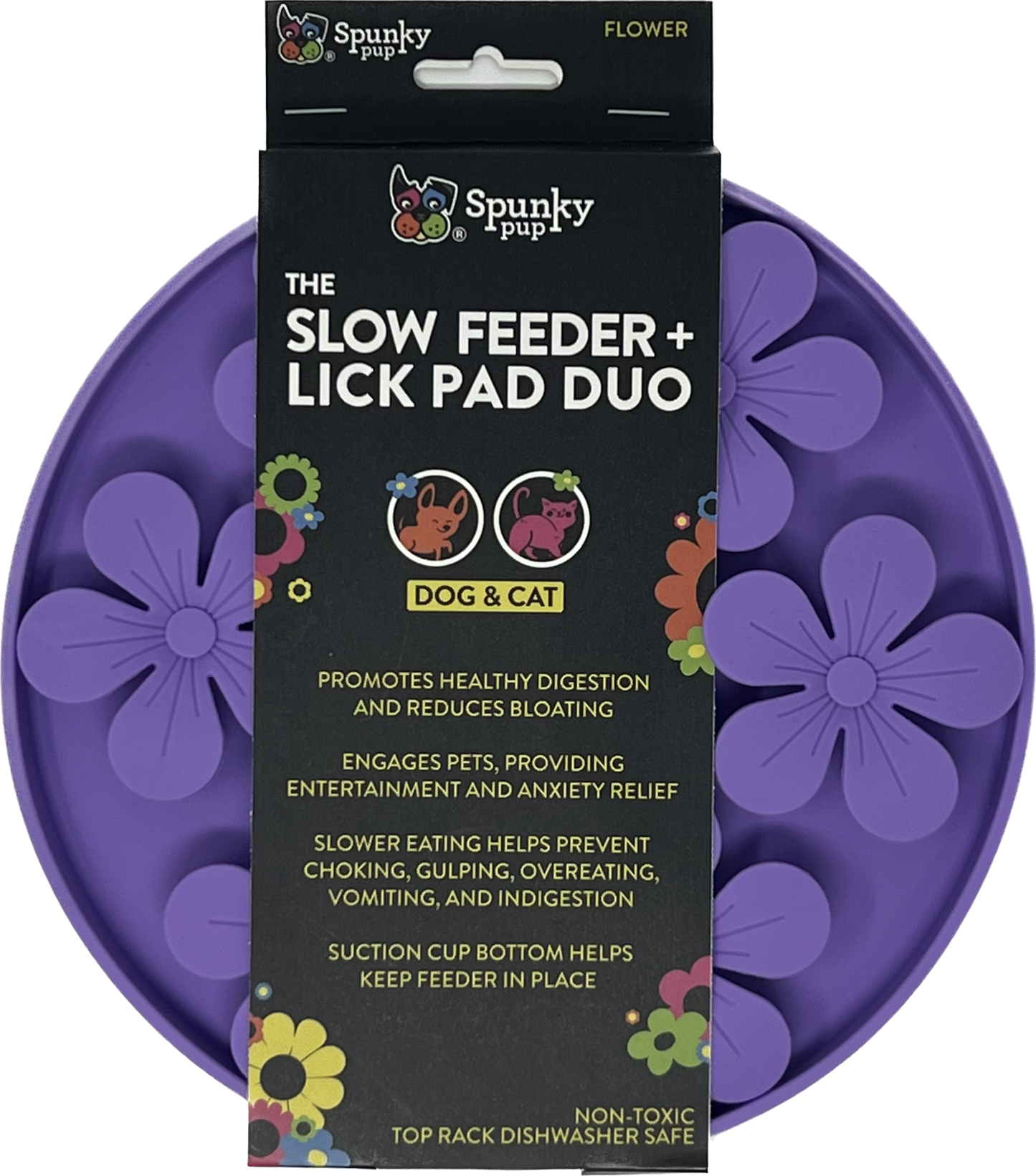 Spunky Pup - Lick Pad - Slow Feeder Duos! - Flower