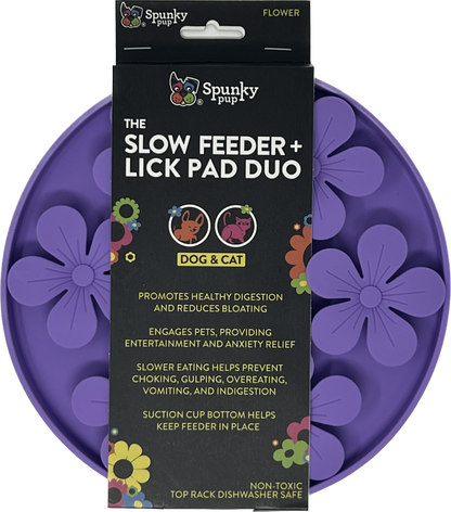 Spunky Pup - Lick Pad - Slow Feeder Duos! - Flower