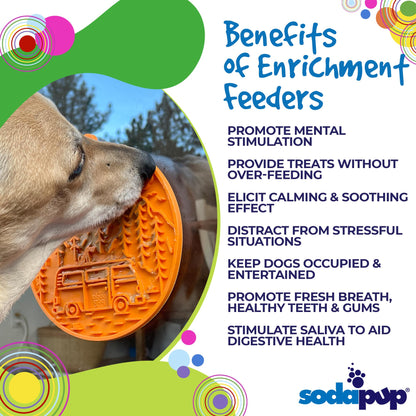 SodaPup - Camp eMat Enrichment Lick Mat With Suction Cups - Green