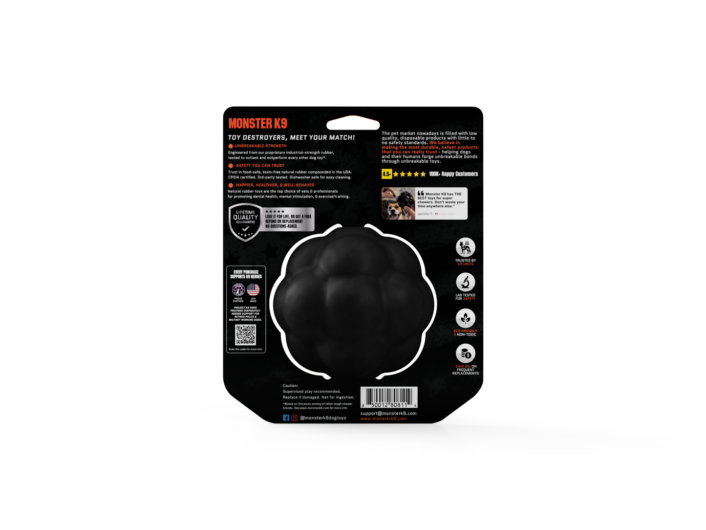 Monster K9 Dog Toys - Rumble Ball For Aggressive Dog Chewers