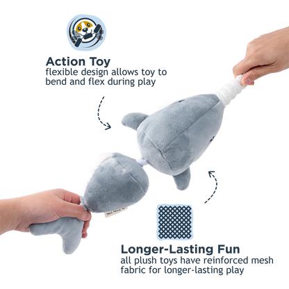 Tall Tails - Narwhal Jointed Shake Play Dog Toy