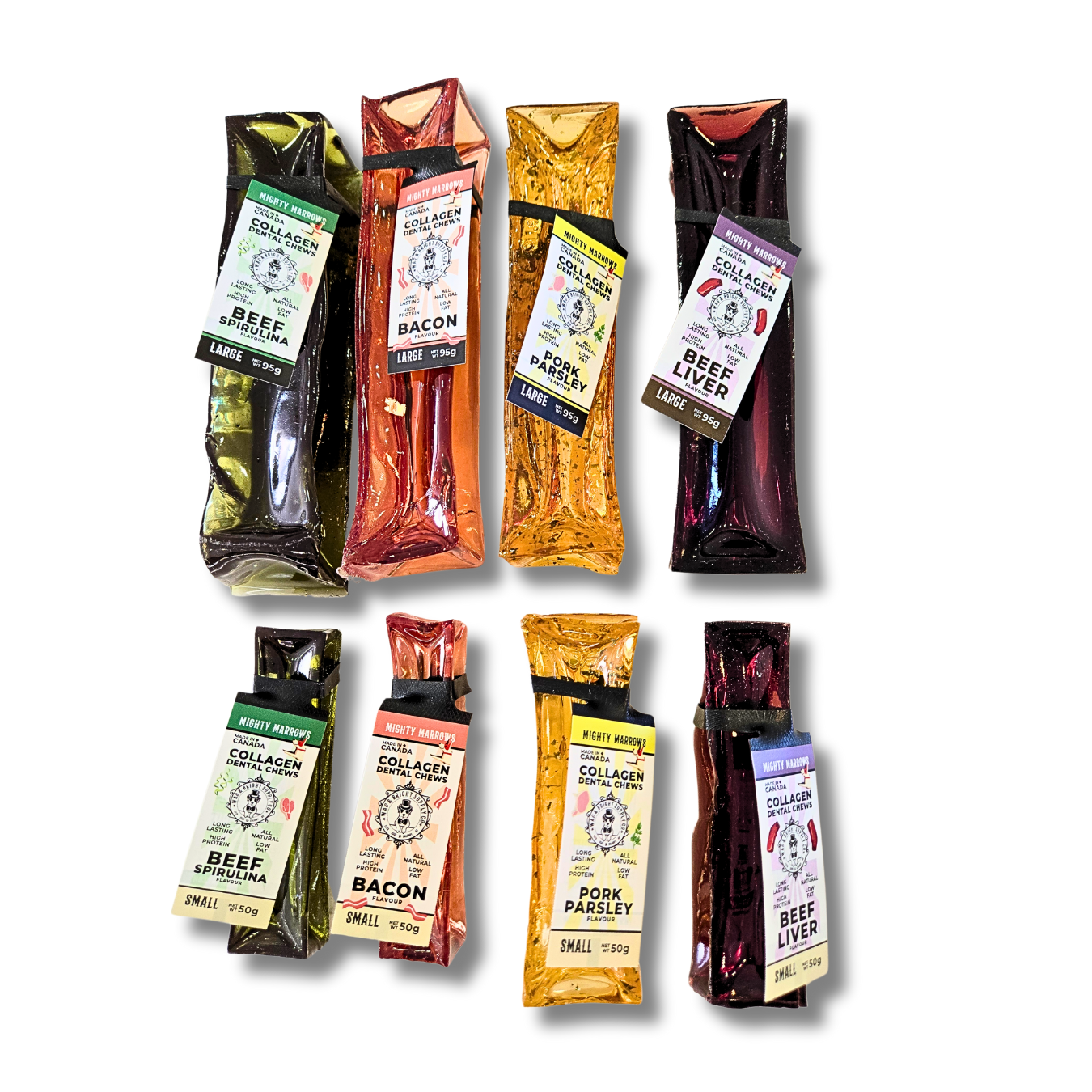 Doots Chew Bar - Wag & Bright Supply Co. - Mighty Marrows Collagen Dental Chew - Spirulina Beef - 2 sizes - Doot's Pet LLC Collars For A Cause