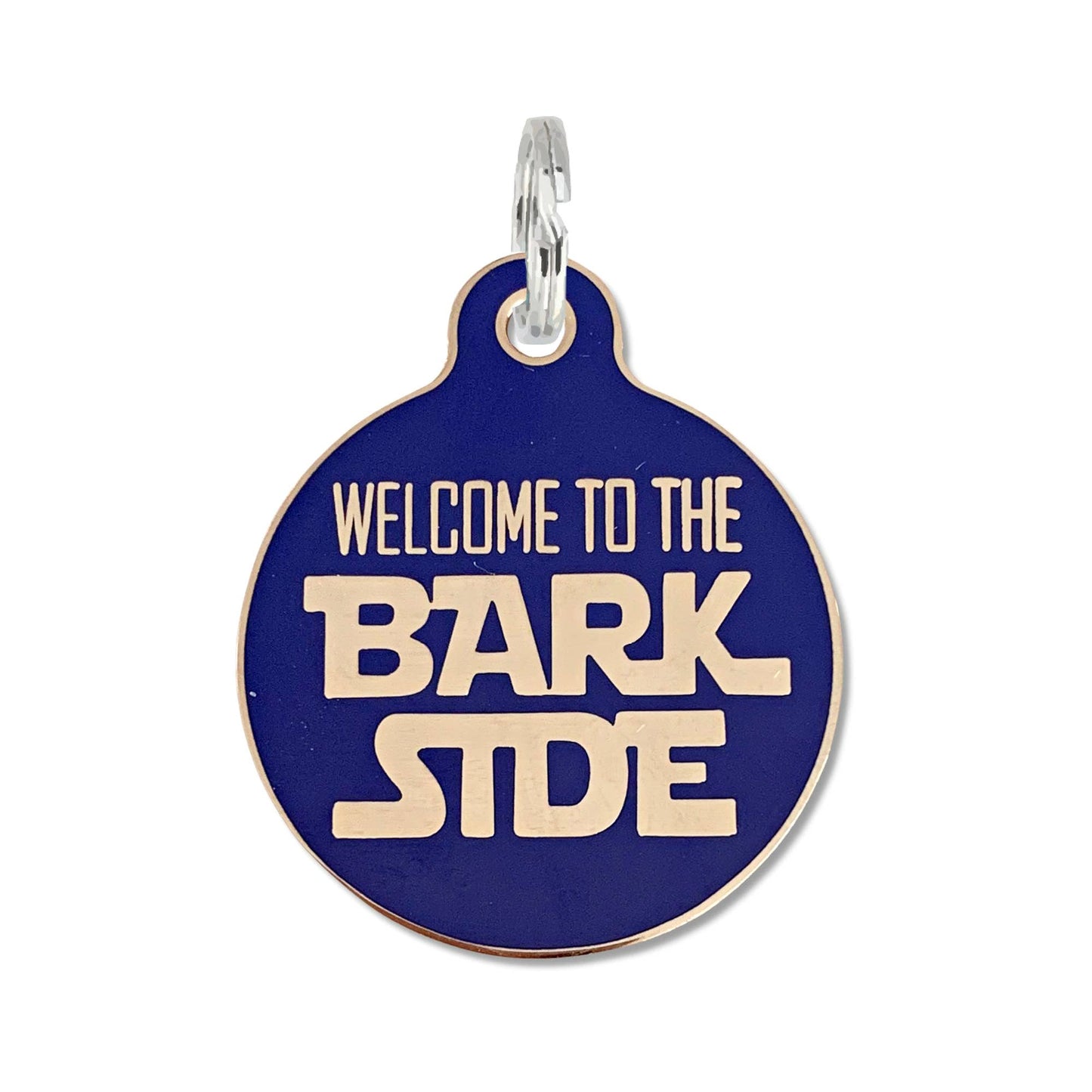 Bad Tags - Dog ID Tag w/ Personalized QR Code - Welcome to the Barkside - Large / Engraved QR Code