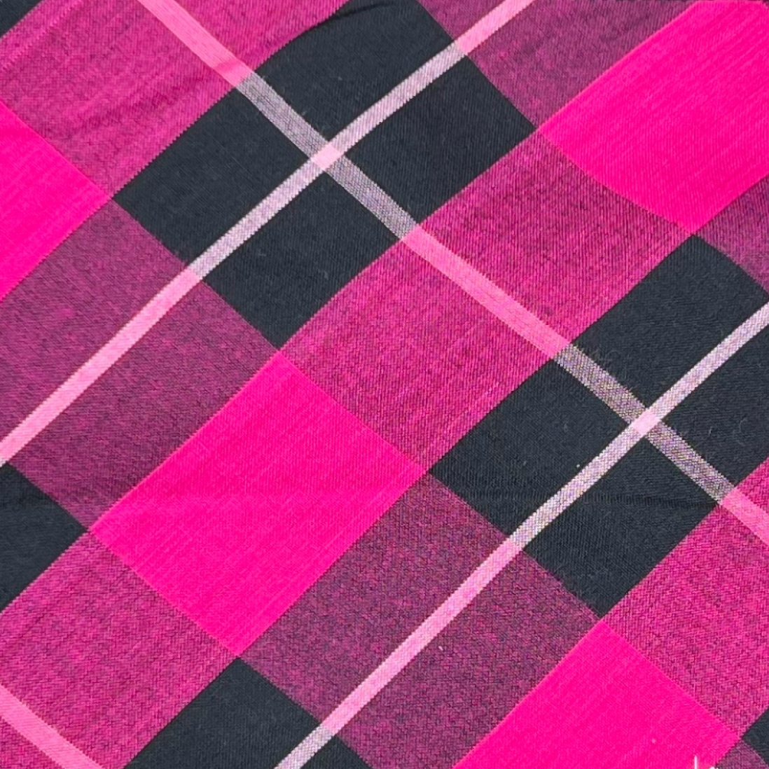 Pink Plaid Bandana