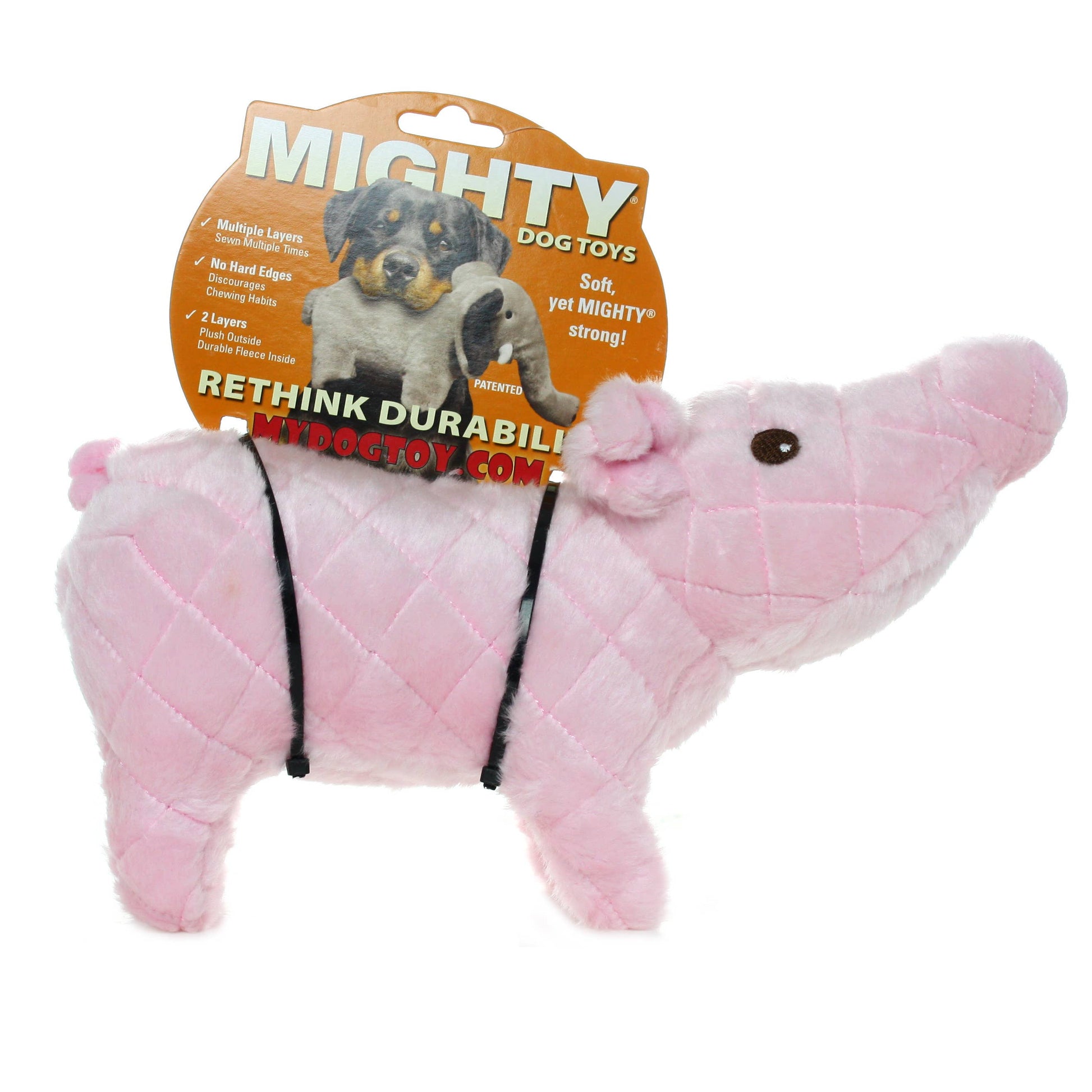 Tuffy Dog Toys - VIP Products - Mighty Farm Piglet, Plush, Squeaky Dog Toy - Doot's Pet LLC Collars For A Cause