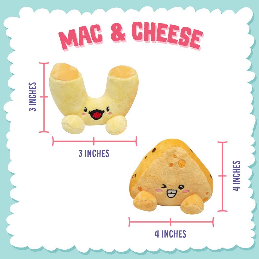 SnugArooz Mac and Cheese Plush Dog Toy 2pk